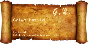 Grimm Matild névjegykártya
